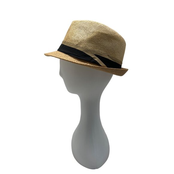 Westend Mens Natural Straw Fedora With Black Band - Picture 8 of 11